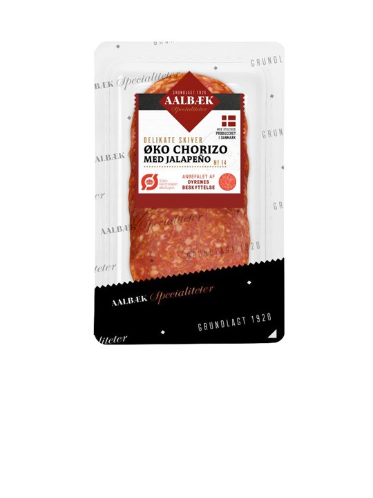 Aalbæk Øko Chorizo i skiver 60 g