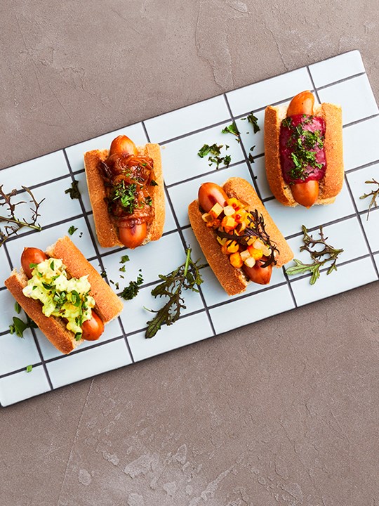 SnackHapsere med blommeketchup, selleri-remo og palmekål