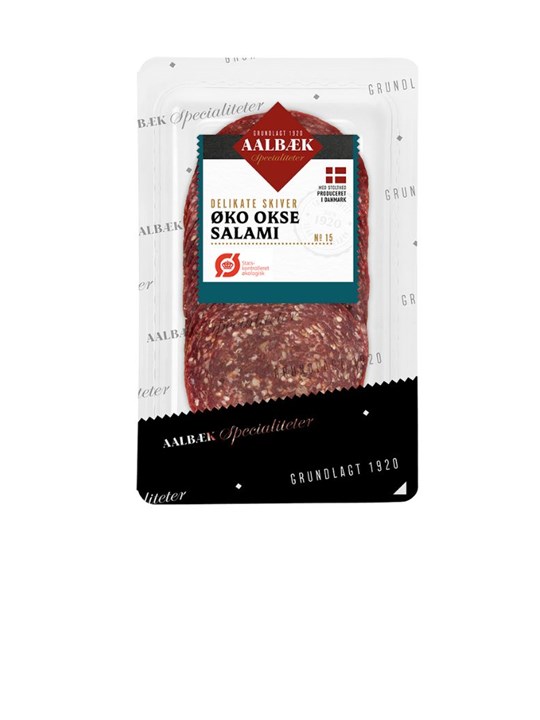 Aalbæk ØKO Okse Salami Delikate skiver 60 g