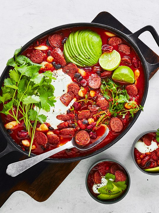 Hot meals Chili ”sin carne” – med spicy chorizotopping