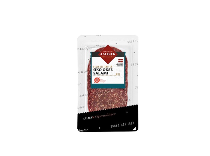 911820 Aalbæk ØKO Okse Salami Delikate Skiver